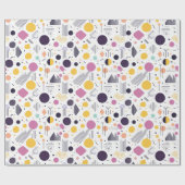 Retro Geometric Abstrakt Pat#8 Magenta ID1067 Geschenkpapier (Flach)