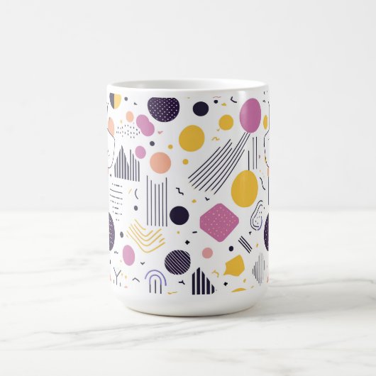Retro Geometric Abstrakt Pat#8 Magenta ID1067 Kaffeetasse (Mittel)