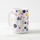 Retro Geometric Abstrakt Pat#8 Magenta ID1067 Kaffeetasse (Vorderseite Links)