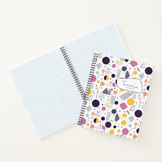 Retro Geometric Abstrakt Pat#8 Magenta ID1067 Notizblock (Innenseite)