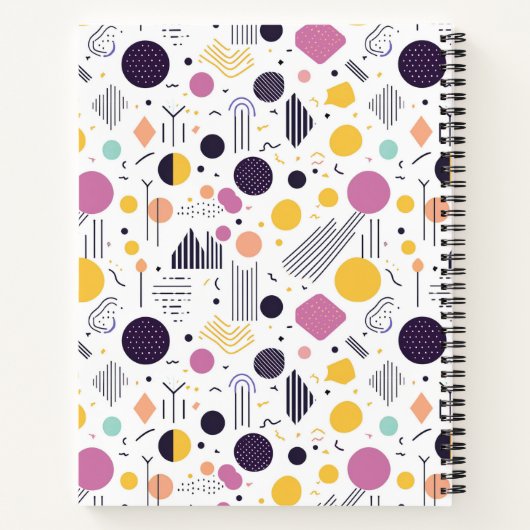 Retro Geometric Abstrakt Pat#8 Magenta ID1067 Notizblock (Rückseite)