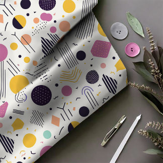 Retro Geometric Abstrakt Pat#8 Magenta ID1067 Stoff