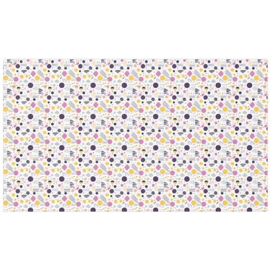 Retro Geometric Abstrakt Pat#8 Magenta ID1067 Tischdecke (Vorderseite (Horizontal))