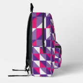 Retro Geometric Abstrakt rosa Lila & weiß Bedruckter Rucksack (Links)