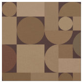 Retro Geometric Art Coffee Brown Stoff (Nahaufnahme)