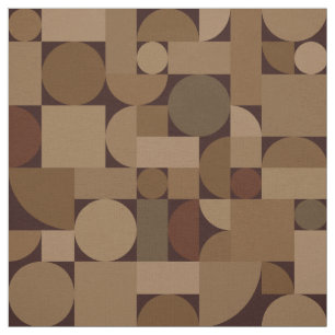 Retro Geometric Art Coffee Brown Stoff