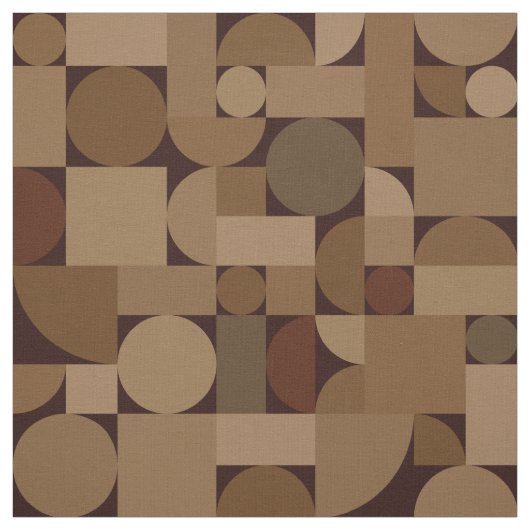 Retro Geometric Art Coffee Brown Stoff (Muster)