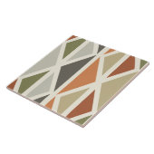 Retro Geometric Art Dreiecke grünes Orange Fliese (Seite)