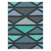 Retro Geometric Art Dreiecke Schwarz Aquamarin Tischdecke (Vorderseite)