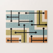 Retro Geometric Art Maze 1970s Retro Puzzle (Horizontal)
