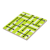 Retro Geometric Art Maze Chartreuse Fliese (Seite)