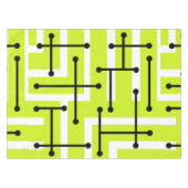 Retro Geometric Art Maze Chartreuse Tischdecke (Vorderseite (Horizontal))