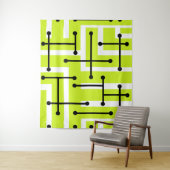 Retro Geometric Art Maze Chartreuse Wandteppich (Beispiel)