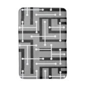 Retro Geometric Art Maze Gray Badematte (Vorderseite Vertikal)