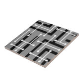 Retro Geometric Art Maze Gray Fliese (Seite)