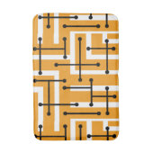 Retro Geometric Art Maze Orange Badematte (Vorderseite Vertikal)