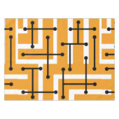Retro Geometric Art Maze Orange Tischdecke (Vorderseite (Horizontal))