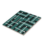 Retro Geometric Art Maze Teal Fliese (Seite)