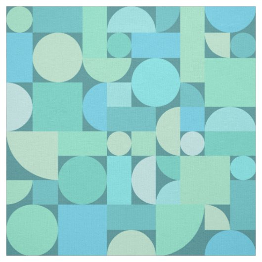 Retro Geometric Art Ocean Turquoise Stoff (Muster)