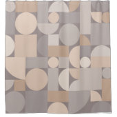 Retro Geometric Art Taupe Duschvorhang (Vorderseite)