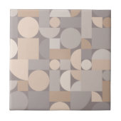 Retro Geometric Art Taupe Fliese (Vorderseite)