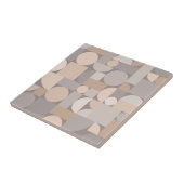 Retro Geometric Art Taupe Fliese (Seite)