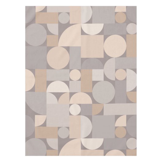 Retro Geometric Art Taupe Tischdecke (Vorderseite)