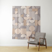 Retro Geometric Art Taupe Wandteppich (Beispiel)