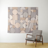 Retro Geometric Art Taupe Wandteppich (Beispiel (Horizontal))