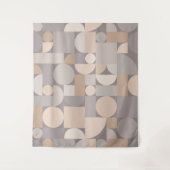 Retro Geometric Art Taupe Wandteppich (Vorderseite)