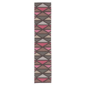 Retro Geometric Art Triangle Black Red Brown Kurzer Tischläufer (Vorderseite)