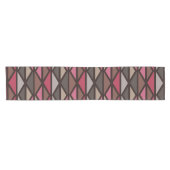 Retro Geometric Art Triangle Black Red Brown Kurzer Tischläufer (Horizontal)