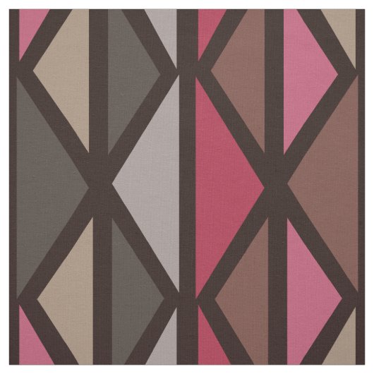 Retro Geometric Art Triangle Black Red Brown Stoff (Muster)