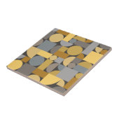 Retro Geometric Art Yellow Gray Fliese (Seite)