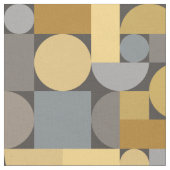 Retro Geometric Art Yellow Gray Stoff (Nahaufnahme)