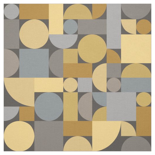 Retro Geometric Art Yellow Gray Stoff (Muster)