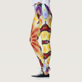 Retro Geometric Artdeco Lebhafte Farben Leggings (Links)