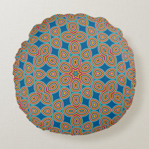 Retro Geometric Artistic Abstrakt Pattern Rundes Kissen