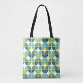 Retro Geometric Blue Green Pattern Tasche (Vorderseite)