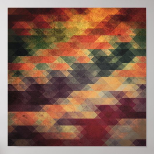 Retro Geometric Bold Stripes Worldof Colors Poster (Vorne)