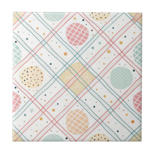 Retro Geometric Circle | Mid-Century Abstract (2) Fliese (Vorderseite)
