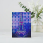 Retro Geometric Circles lila paris eifftower Postkarte (Stehend Vorderseite)