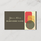 Retro Geometric Design/DIY Hintergrundfarbe! Visitenkarte (Rückseite)