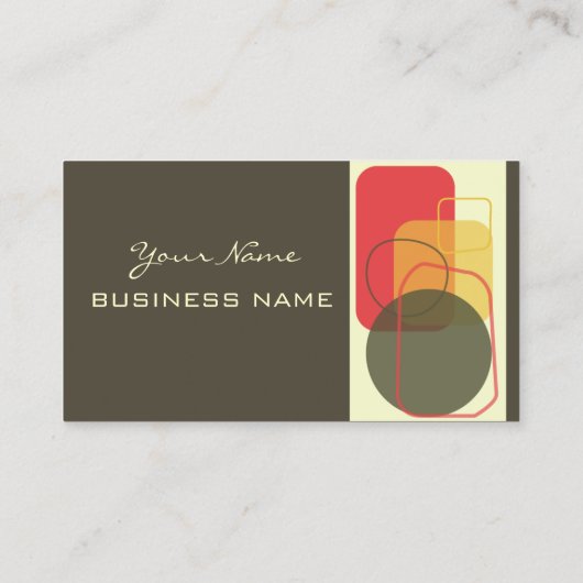 Retro Geometric Design/DIY Hintergrundfarbe! Visitenkarte (Rückseite)