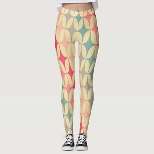 Retro Geometric: Diagonal Vintag Pattern. Leggings (Vorderseite)