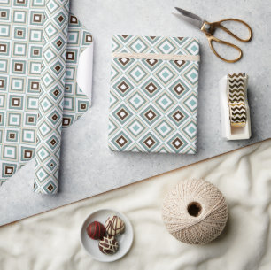 Retro Geometric Diamond Muster Geschenkpapier