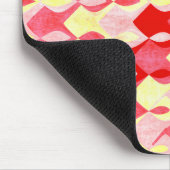 Retro Geometric Diamond Muster rot, rosa und gelb Mousepad (Ecke)