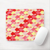 Retro Geometric Diamond Muster rot, rosa und gelb Mousepad (Mit Mouse)