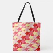 Retro Geometric Diamond Muster rot, rosa und gelb Tasche (Vorderseite)