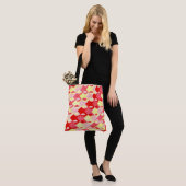 Retro Geometric Diamond Muster rot, rosa und gelb Tasche (Am Model)